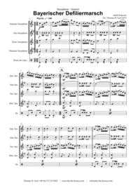 Bayerischer Defiliermarsch - German March - Oktoberfest - Saxophone Quartet Sheet Music by Adolf Scherzer