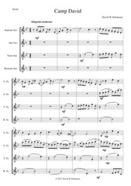 Camp David for saxophone quartet Sheet Music by Traditional