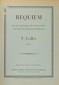 Requiem Sheet Music by Vincenz Goller