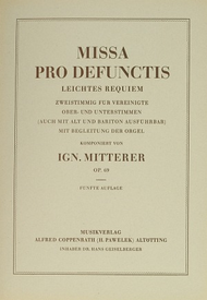 Missa pro defunctis Sheet Music by Ignaz Mitterer