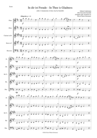 In dir ist Freude (In Thee is gladness) for wind quintet Sheet Music by Giovanni Giacomo Gastoldi