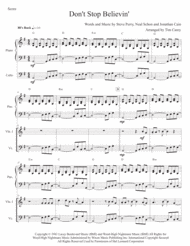 Don't Stop Believin' - Easy String Quartet with Piano Sheet Music by Journey