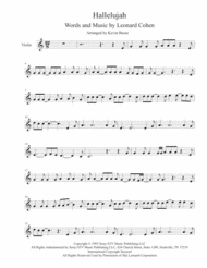 Hallelujah - (Original Key) - Violin Sheet Music by Leonard Cohen