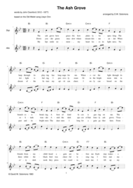 The Ash Grove for 2 voices and guitar chords Sheet Music by Traditional