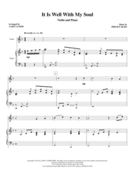 It Is Well With My Soul (Violin Pn duet with Vln Part) Sheet Music by Philip P. Bliss