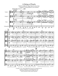 A String of Pearls (for String Quartet) Sheet Music by Eddie Delange