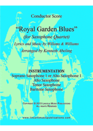 Royal Garden Blues (for Saxophone Quartet SATB or AATB) Sheet Music by Williams