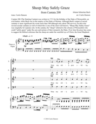 Sheep May Safely Graze (SATB) Sheet Music by Johann Sebastian Bach