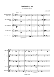 Londonderry Air (Danny Boy) - for Saxophone Quartet Sheet Music by Irish Folk Song