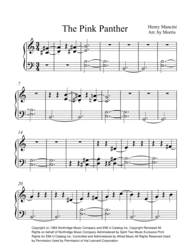The Pink Panther for Easy Piano Sheet Music by Henry Mancini