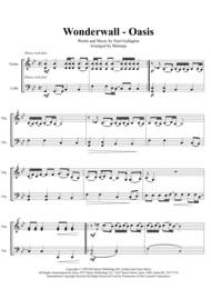 Wonderwall - Oasis (arranged for String Duet) Sheet Music by Oasis
