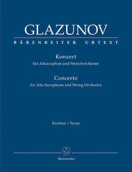 Concerto for Alto-Saxophone and String Orchestra E flat major op. 109 Sheet Music by Alexander Glazunov