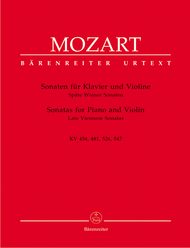 Sonatas for Piano and Violin Sheet Music by Wolfgang Amadeus Mozart