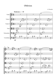 Piazzolla - Oblivion For String Orchestra & violin solo Sheet Music by Piazzolla