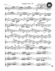 Paganini caprice No. 24 for String quartet Sheet Music by Nicolo Paganini