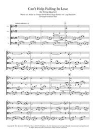 Can't Help Falling In Love for String Quartet Sheet Music by Michael Buble