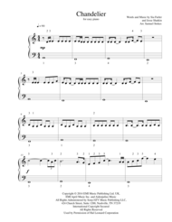Chandelier - for easy piano Sheet Music by Sia