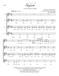 Skylark for SSAA a cappella quartet Sheet Music by Johnny Mercer