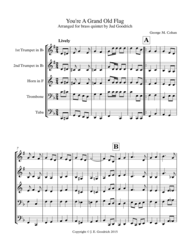 "You're A Grand Old Flag" for brass quintet Sheet Music by George M. Cohan