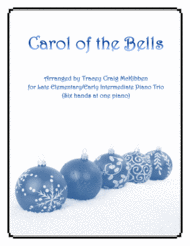 Carol of the Bells (Easy Piano Trio - 1 piano 6 hands) Sheet Music by Mykola Leontovych