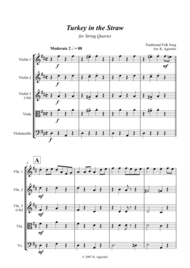 Turkey in the Straw - for String Quartet Sheet Music by Folk Song