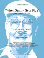 When Sunny Gets Blue (for Clarinet Quartet) Sheet Music by Jack Segal