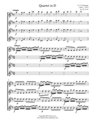 Quartet in D (Guitar Quartet) - Score and Parts Sheet Music by Georg Philipp Telemann