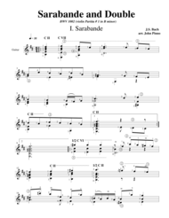 Sarabande and Double (BWV1002 Violin Partita #1 in B minor) Sheet Music by Johann Sebastian Bach