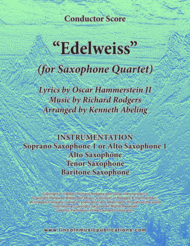Edelweiss (for Saxophone Quartet SATB or AATB) Sheet Music by Rodgers & Hammerstein