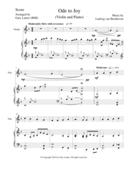 korroderer Downtown pustes op ODE TO JOY (Violin Piano and Violin Part) Joyful, Joyful, We Adore Thee  Sheet Music by Ludwig van Beethoven - ghostswelcome.com