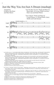 Just The Way You Are/Just A Dream (Mashup) (from Pitch Perfect) (arr. Deke Sharon) Sheet Music by Bruno Mars