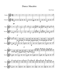 Dance Macabre for two Violin (easy) Sheet Music by Saint Saens