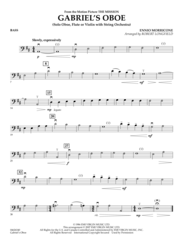 Gabriel's Oboe (from The Mission) - Bass Sheet Music by Ennio Morricone
