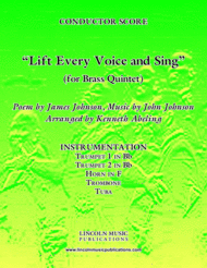 Lift Every Voice and Sing (for Brass Quintet) Sheet Music by James & John Johnson?