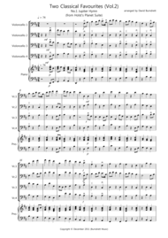 2 Classical Favourites for Cello Quartet (volume two) Sheet Music by Gustav Holst