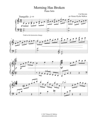 Morning Has Broken Advanced Piano Solo Sheet Music by Cat Stevens
