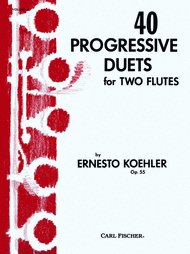 40 Progressive Duets For Two Flutes Sheet Music by Adam