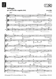 Solfeggio Sheet Music by Arvo Part
