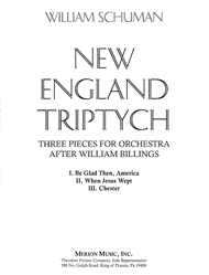 New England Triptych Sheet Music by William Schuman
