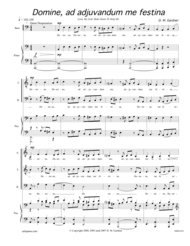 Domine ad adjuvandum me festina (SATB divisi and Piano or Organ) Sheet Music by D. M. Gardner