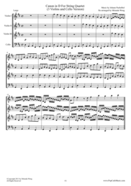 Canon in D - 3 Violins and Cello (Romantic Version) Sheet Music by Johann Pachelbel