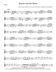 Beauty And The Beast - Duet (violin and cello) Sheet Music by Alan Menken
