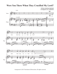 Were You There When They Crucified My Lord? (Soprano and piano) Sheet Music by African American Spiritual