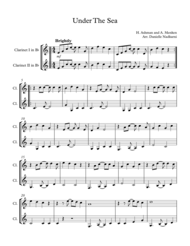 Under The Sea (from The Little Mermaid) for clarinet duet Sheet Music by Alan Menken