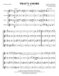 That's Amore (That's Love) Sheet Music by David Lovrien