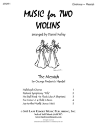 Handel's Messiah for Violin Duet - Music for Two Violins Sheet Music by George Frideric Handel