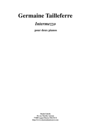 Germaine Tailleferre:  Intermezzo for two pianos Sheet Music by Germaine Tailleferre