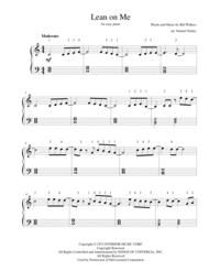 Lean On Me - for easy piano Sheet Music by Bill Withers