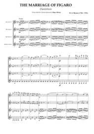 Overture from the opera "The Marriage of Figaro" for Clarinet Quartet Sheet Music by Wolfgang Amadeus Mozart