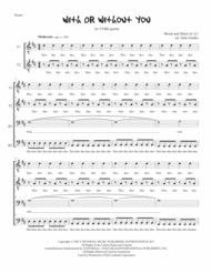 With Or Without You (U2) TTBB male quartet Sheet Music by U2